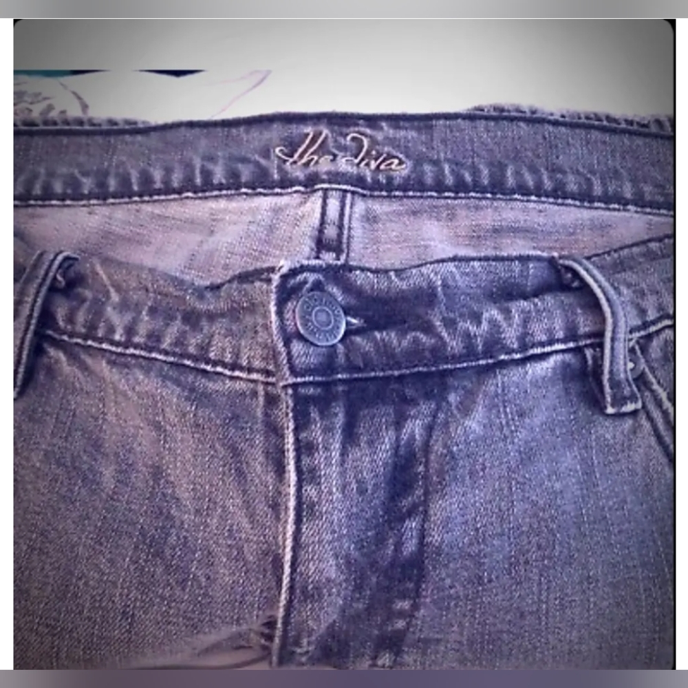 Light washed gray flared jeans